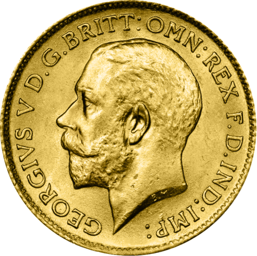 Soverenas George V Didžioji Britanija auksinė moneta (1)