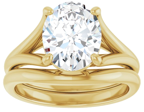 Sužadėtuvių Žiedas „Solitaire“ 585 Geltonojo Aukso Oval 10mm x 8mm (8)