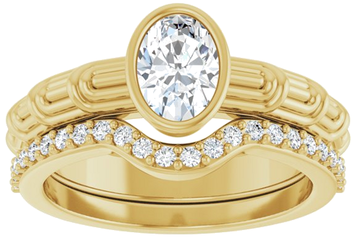 14K Yellow 7 x 5 mm Oval Solitaire Engagement Ring Mounting (8)