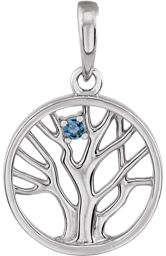 14K White 1.5 mm Round 1-Stone Family Tree Pendant Mounting (3)