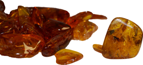Polished amber raw material with inlays 1 g - 10 g (2)