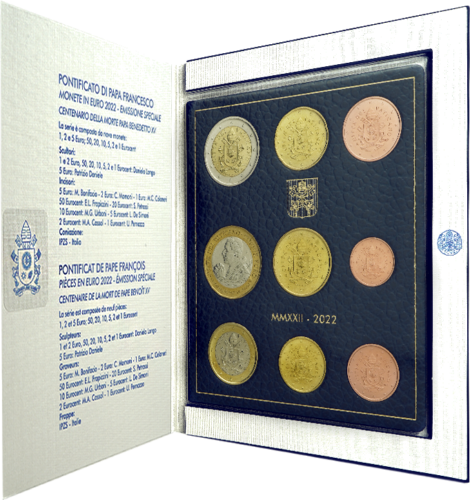 2022 Vatikānas BU eiro monētu komplekts ar 5 eiro monētu (5)