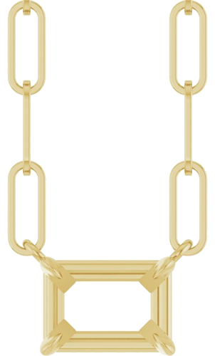 Pakabukas „Solitaire“ 585 Geltonojo Aukso Emerald 7mm x 5mm (1)