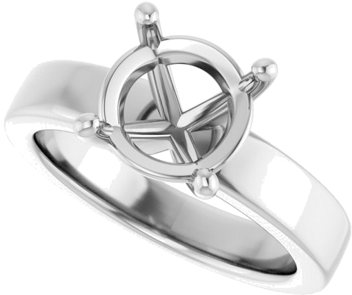 Sužadėtuvių Žiedas „Solitaire“ 585 Baltojo Aukso Round 9mm (5)