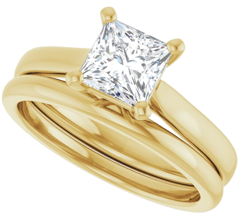 14K Yellow 5.5 mm Square Engagement Ring Mounting (10)