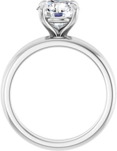 14K White 8 mm Round Solitaire Engagement Ring Mounting (7)