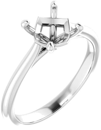 14K White 7.4 mm Round Solitaire Engagement Ring Mounting (1)
