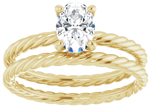 14K Yellow 7x5 mm Oval Solitaire Engagement Ring Mounting (8)