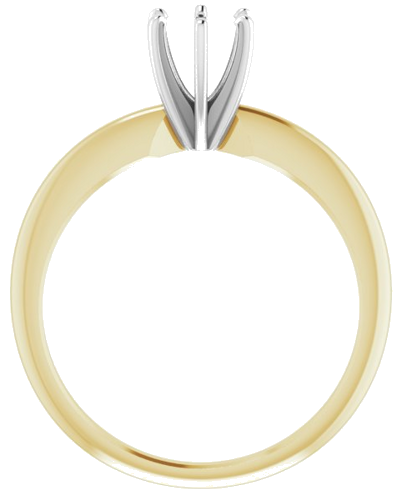 14K Yellow   White 5-5.3 mm Round 6-Prong Comfort-Fit Solitaire Ring Mounting (2)