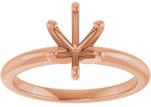 18K Rose  8x6 mm Oval Solitaire Engagement Ring Mounting (3)