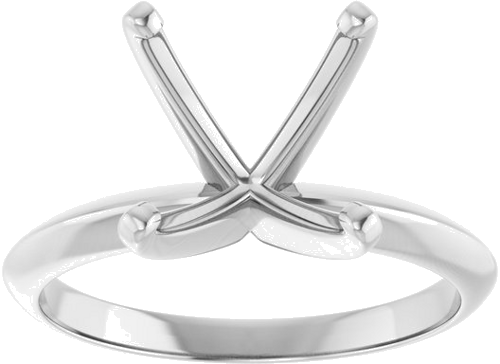 14K White 10.2-10.6 mm Round 4-Prong Light Solitaire Ring Mounting (3)