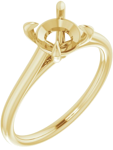 14K Yellow  7 mm Round Solitaire Engagement Ring Mounting (1)