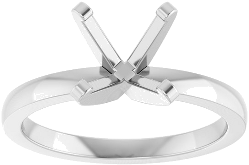 14K White 7.8-8.6 mm Round Solitaire Engagement Ring Mounting (3)