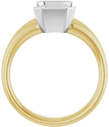 Sužadėtuvių Žiedas „Bezel-Set Solitaire“ 750 Baltojo Ir Geltonojo Aukso Emerald 9mm x 7mm (2)