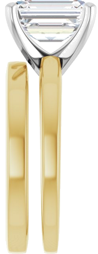 Sužadėtuvių Žiedas „Solitaire“ 585 Baltojo Ir Geltonojo Aukso Emerald 9mm x 7mm (9)