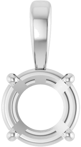 18K White 6.5 mm Round 4-Prong Pendant Mounting (1)