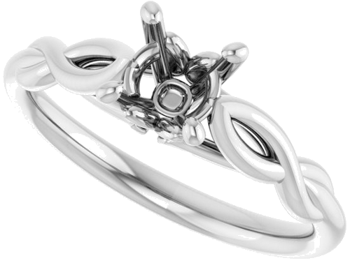 14K White  5.8 mm Round Solitaire Engagement Ring Mounting (5)