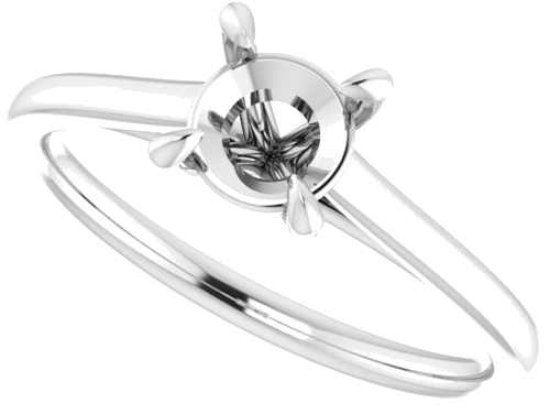 Sužadėtuvių Žiedas „Solitaire“ 585 Baltojo Aukso Round 5.8mm (5)