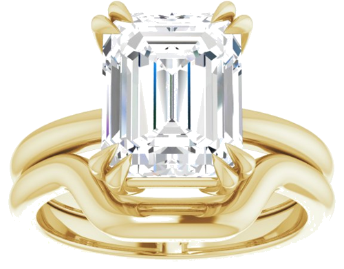 14K Yellow 10x8 mm Emerald Solitaire Engagement Ring Mounting (8)