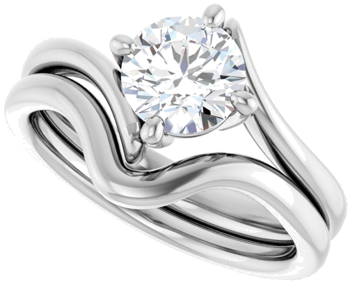 14K White  6.5 mm Round Solitaire Engagement Ring Mounting (10)