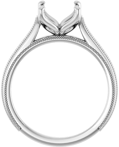 14K White  10x8 mm Oval Solitaire Engagement Ring Mounting (2)