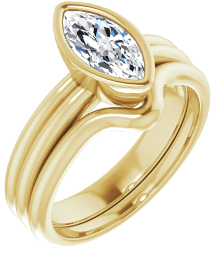 Sužadėtuvių Žiedas „Bezel-Set Solitaire“ 14k yellow gold Marquise 10mm x 5mm (6)