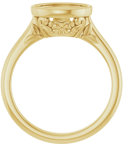 14K Yellow 9x7 mm Oval Solitaire Engagement Ring Mounting (2)