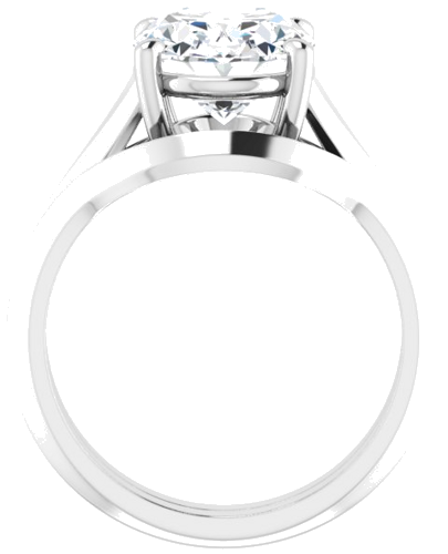 14K White 11x9 mm Oval Solitaire Engagement Ring Mounting (7)