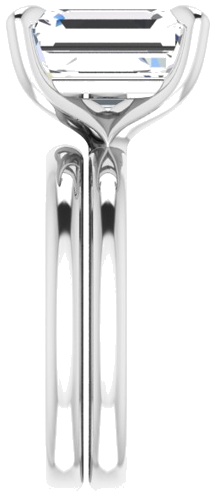 14K White  11x9 mm Emerald Solitaire Engagement Ring Mounting (9)