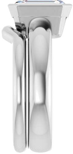 Sužadėtuvių Žiedas „Bezel-Set Solitaire“ 585 Baltojo Aukso Emerald 9mm x 7mm (9)