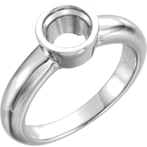 Sužadėtuvių Žiedas „Bezel-Set Solitaire“ 585 Baltojo Aukso Round 5.2mm (1)