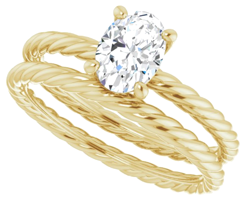 Sužadėtuvių Žiedas „Solitaire“ 585 Geltonojo Aukso Oval 7mm x 5mm (10)