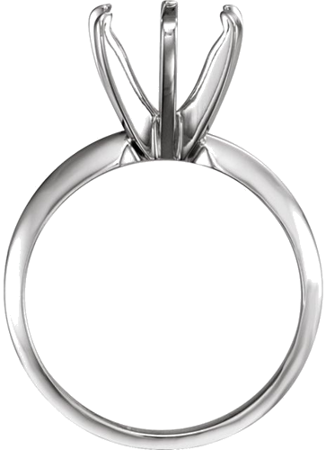 14K White 8.6-9.1 mm Round Pre-Notched 6-Prong Solitaire Ring Mounting (2)