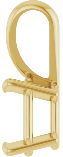 14K Yellow 8x8 mm Asscher 4-Prong Pendant Mounting (3)