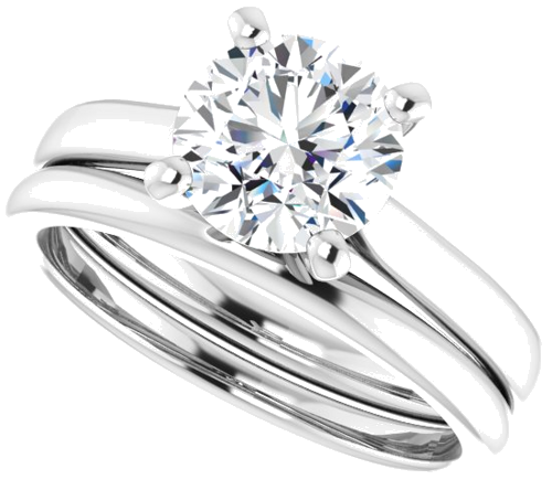 Platinum 7.4 mm Round Engagement Ring Mounting (10)