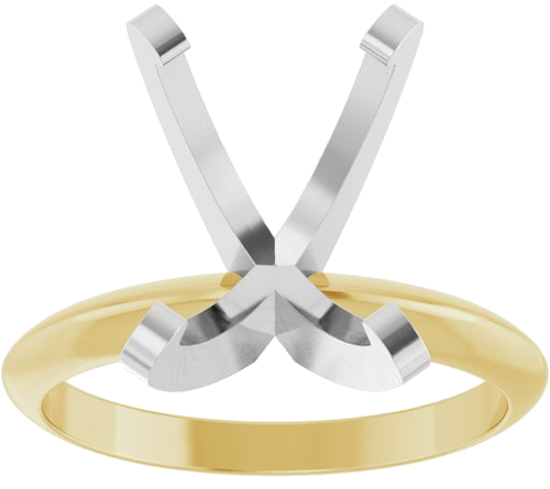 14K Yellow White 12x10 mm Oval Solitaire Engagement Ring Mounting (3)