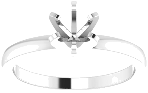 14K White 5-5.3 mm Round Solitaire Engagement Ring Mounting (3)