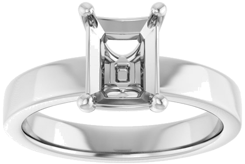 Sužadėtuvių Žiedas „Solitaire“ 585 Baltojo Aukso Emerald 8mm x 6mm (3)