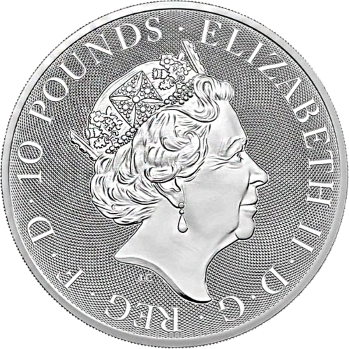 1 oz Йель Бофорта Королевские звери Тюдоров 2023 Великобритания серебряная монета (2)