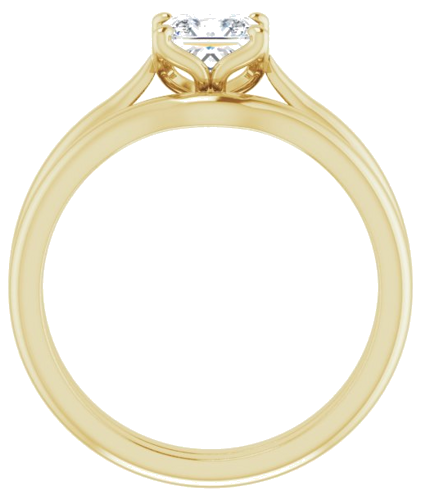 14K Yellow  5 mm Square Solitaire Engagement Ring Mounting (7)