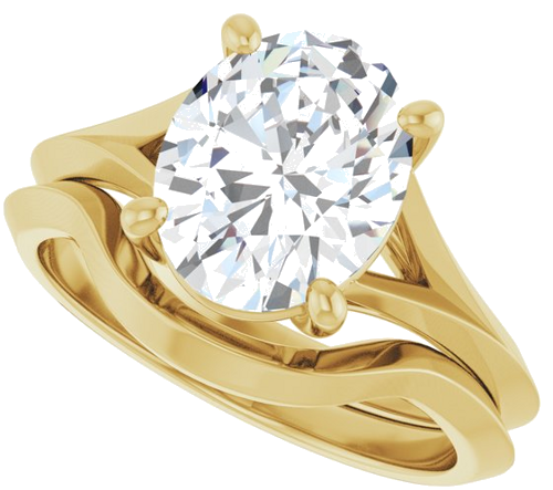 Sužadėtuvių Žiedas „Solitaire“ 750 Geltonojo Aukso Oval 10mm x 8mm (10)