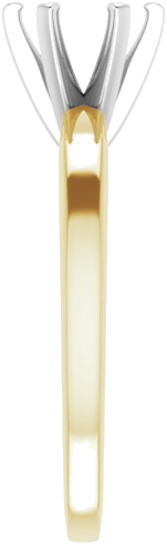 Sužadėtuvių Žiedas „Solitaire“ 585 Baltojo Ir Geltonojo Aukso Round 6.5mm (4)