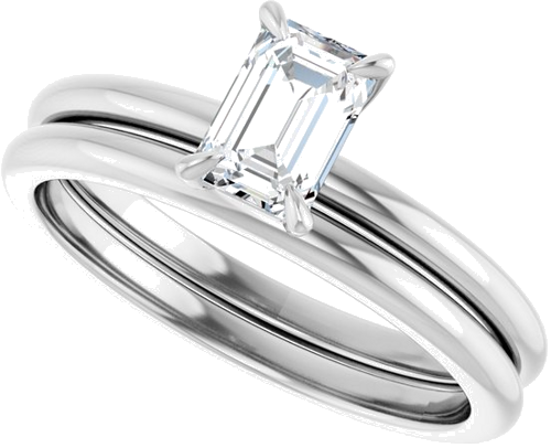 Sužadėtuvių Žiedas „Solitaire“ 417 Baltojo Aukso Emerald 6mm x 4mm (10)