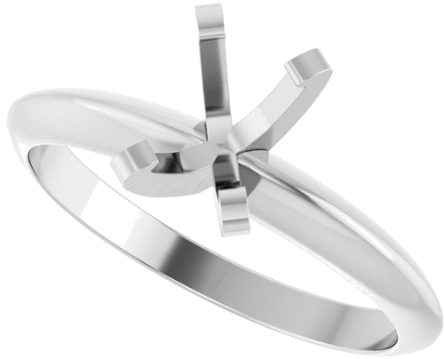 14K White 6.5x4.5 mm Oval Solitaire Engagement Ring Mounting (5)