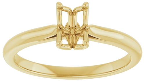 Sužadėtuvių Žiedas „Solitaire“ 585 Geltonojo Aukso Emerald 6mm x 4mm (3)