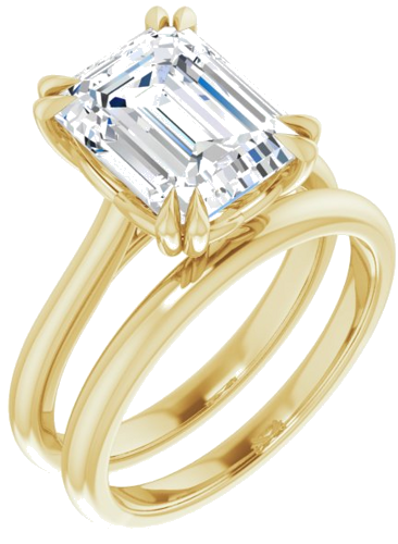 14K Yellow 10x8 mm Emerald Solitaire Engagement Ring Mounting (6)