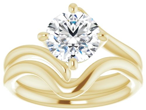 Sužadėtuvių Žiedas „Solitaire“ 585 Geltonojo Aukso Round 7.4mm (8)