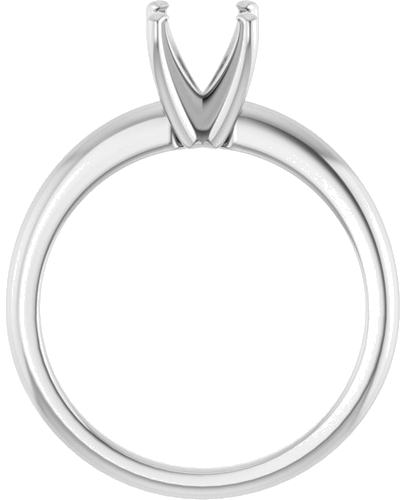 18K White  6.5 mm Round Solitaire Engagement Ring Mounting (2)