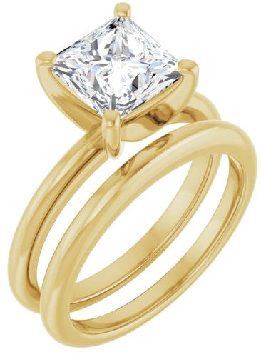 14K Yellow  7 mm Square Solitaire Engagement Ring Mounting (6)