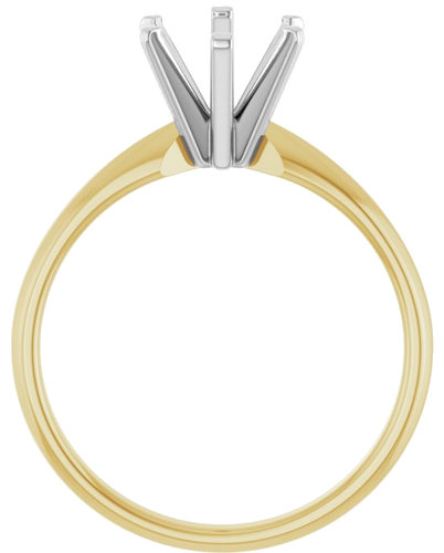 14K Yellow White 9 x 7 mm Oval Solitaire Engagement Ring Mounting (2)